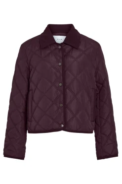 Vila Abrigo acolchado guateado con cuello de pana^Mujer Abrigos