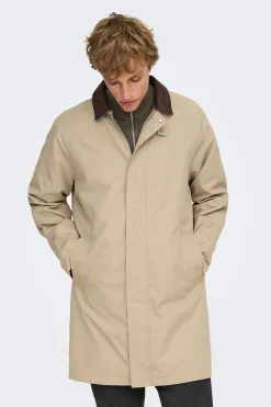 Only & Sons Abrigo con cuello pana^Hombre Abrigos