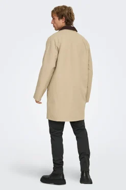 Only & Sons Abrigo con cuello pana^Hombre Abrigos