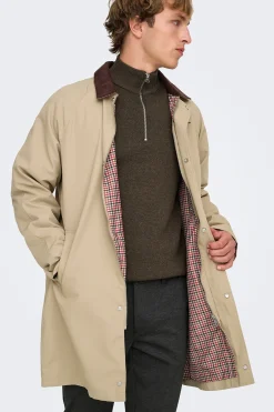 Only & Sons Abrigo con cuello pana^Hombre Abrigos