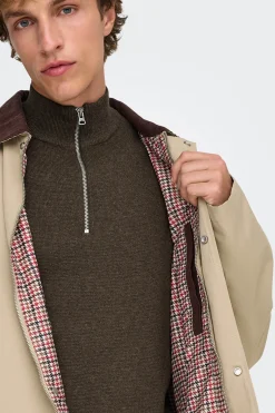 Only & Sons Abrigo con cuello pana^Hombre Abrigos