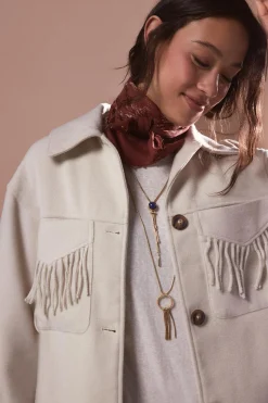 Slowlove Abrigo corto con flecos^Mujer Abrigos