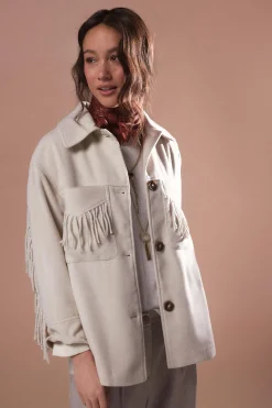 Slowlove Abrigo corto con flecos^Mujer Abrigos