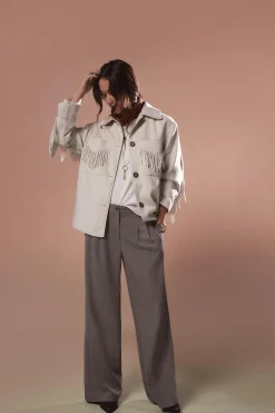 Slowlove Abrigo corto con flecos^Mujer Abrigos