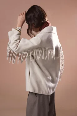 Slowlove Abrigo corto con flecos^Mujer Abrigos