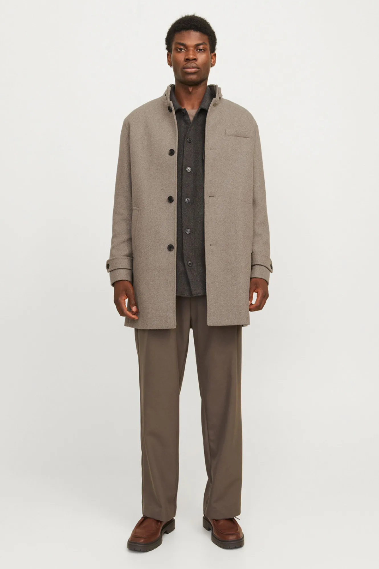 Jack & Jones Abrigo corto de lana con cuello alto^Hombre Abrigos