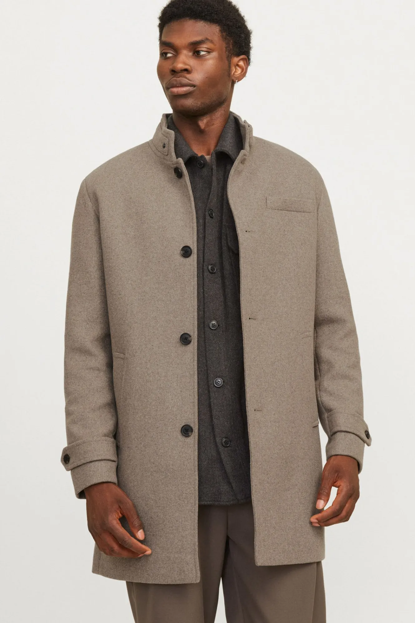 Jack & Jones Abrigo corto de lana con cuello alto^Hombre Abrigos