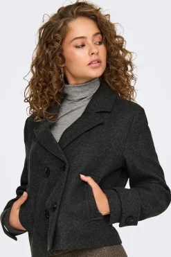 Only Abrigo corto de pa&ntilde;o^Mujer Chaquetas|Basic Bar