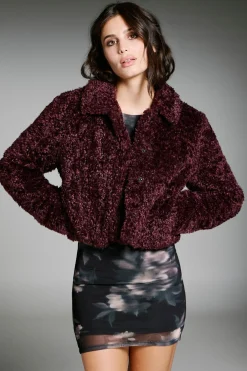 Only Abrigo corto efecto pelo^Mujer Abrigos