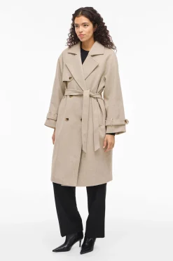 Vila Abrigo de paño largo anudado^Mujer Abrigos