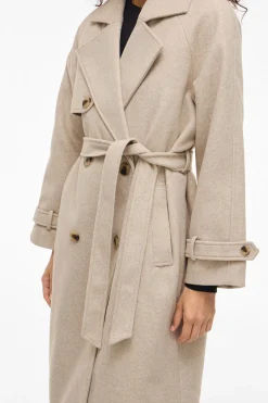 Vila Abrigo de pa&ntilde;o largo anudado^Mujer Abrigos