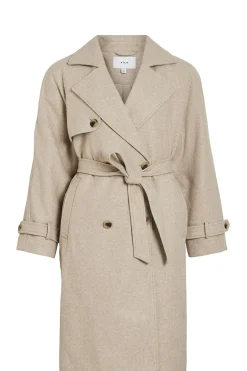 Vila Abrigo de pa&ntilde;o largo anudado^Mujer Abrigos