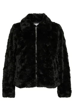 Vila Abrigo efecto pelo con cremallera^Mujer Chaquetas|Abrigos