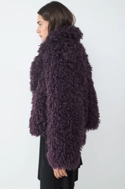 Balmohk Abrigo efecto pelo solapa^Mujer Abrigos