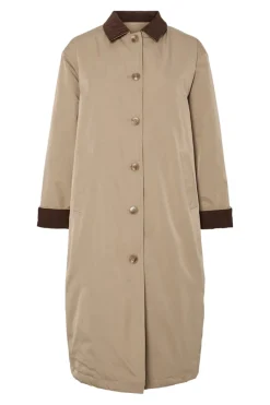 Pieces Abrigo gabardina detalle cuello pu&ntilde;os^Mujer Gabardinas|Abrigos