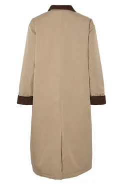 Pieces Abrigo gabardina detalle cuello pu&ntilde;os^Mujer Gabardinas|Abrigos