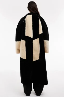 Topshop Abrigo largo bicolor combinado.^Mujer Abrigos