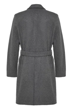 Trendyol Abrigo largo con detalle de cintur&oacute;n^Hombre Abrigos