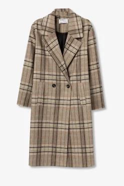 Tiffosi Abrigo Largo con Estampado de Cuadros^Mujer Abrigos