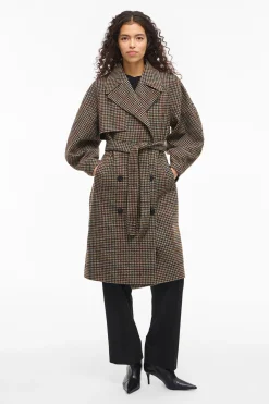 Vila Abrigo largo de lana con cuadros^Mujer Abrigos