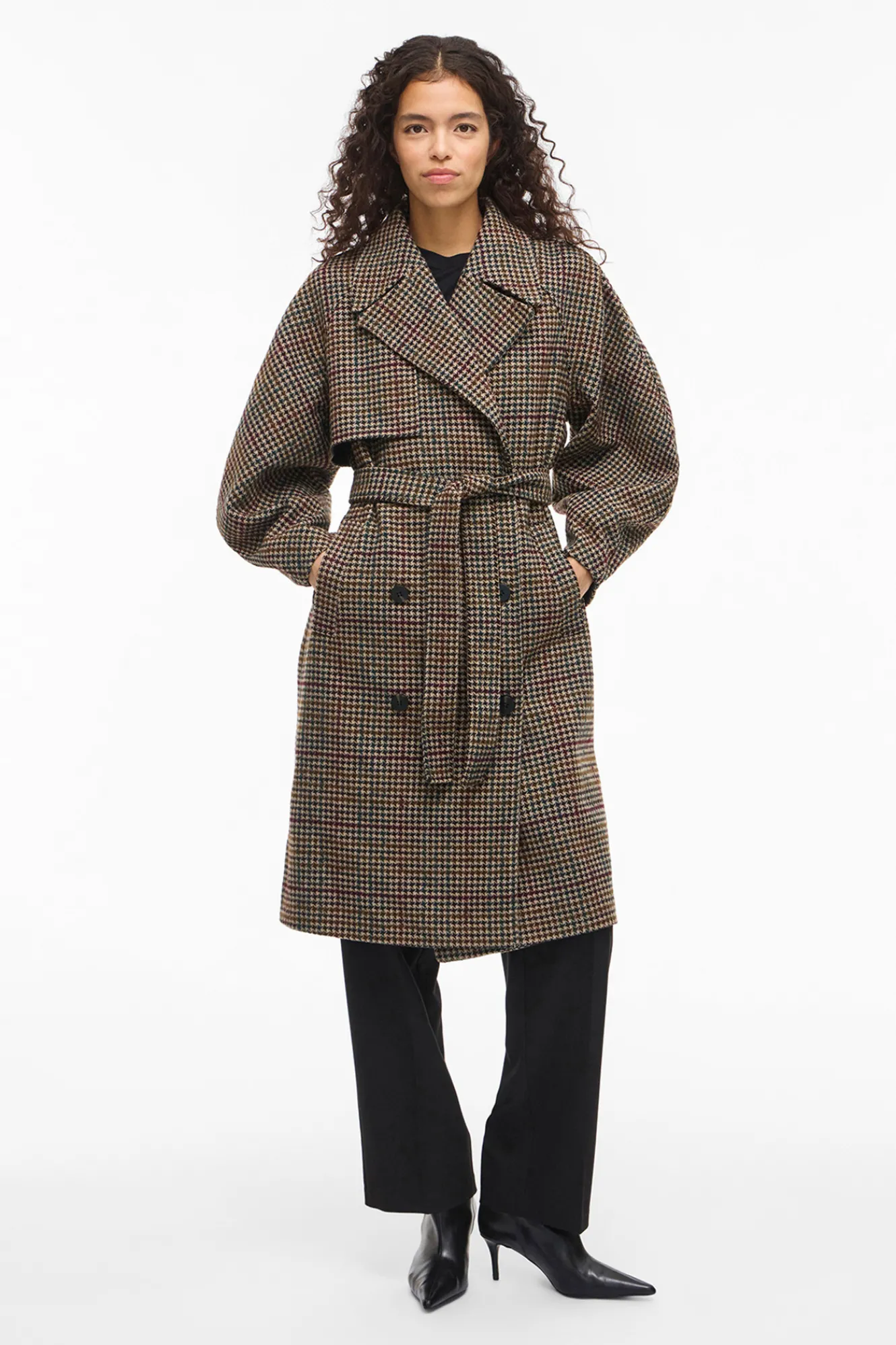 Vila Abrigo largo de lana con cuadros^Mujer Abrigos