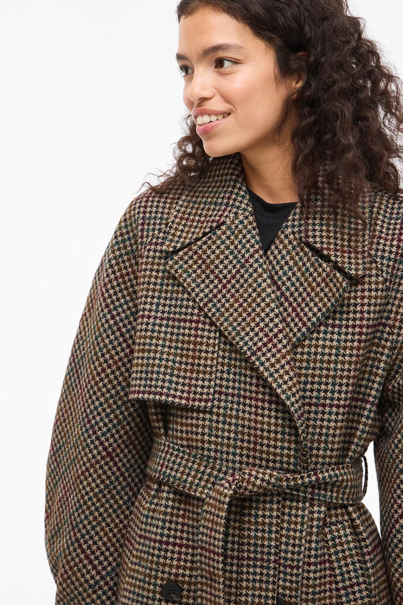 Vila Abrigo largo de lana con cuadros^Mujer Abrigos
