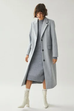 Vila Abrigo largo de paño con solapas^Mujer Abrigos