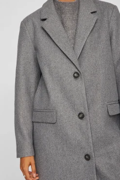 Vila Abrigo largo de pa&ntilde;o con solapas^Mujer Abrigos