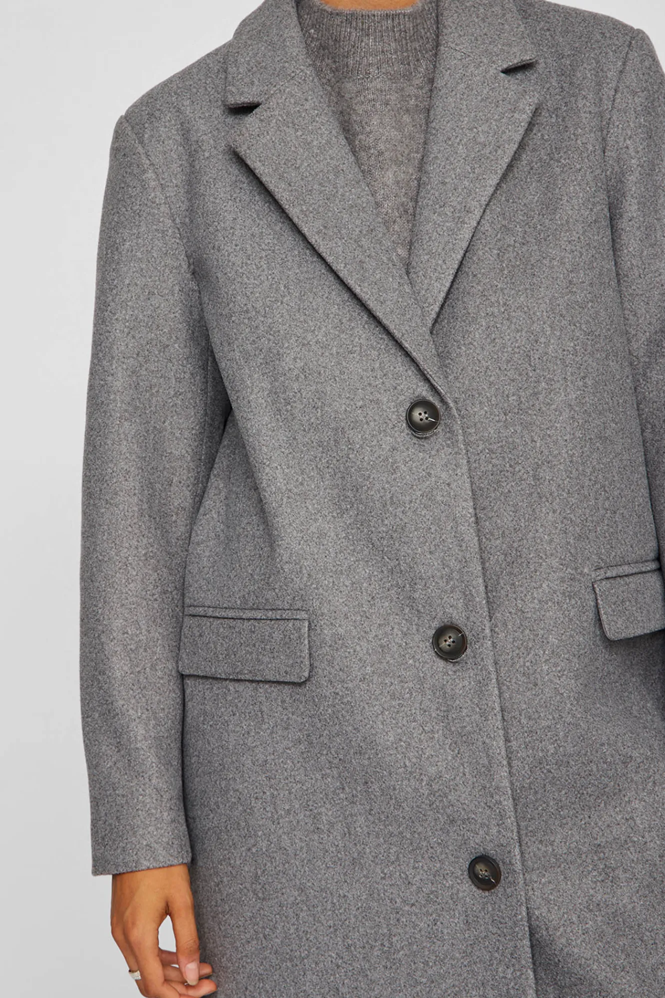 Vila Abrigo largo de paño con solapas^Mujer Abrigos