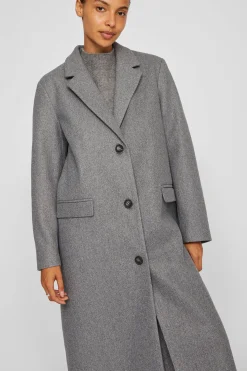 Vila Abrigo largo de paño con solapas^Mujer Abrigos