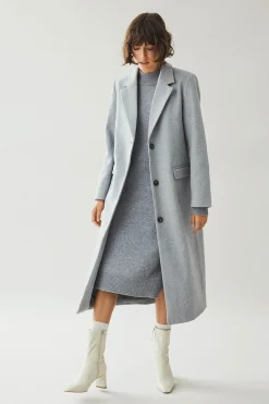 Vila Abrigo largo de paño con solapas^Mujer Abrigos