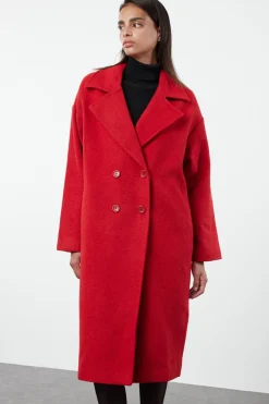 Trendyol Abrigo largo oversize de lana^Mujer Abrigos