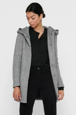 Only Abrigo midi de pa&ntilde;o^Mujer Abrigos