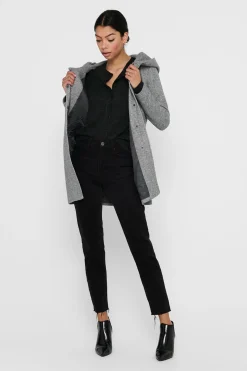 Only Abrigo midi de pa&ntilde;o^Mujer Abrigos