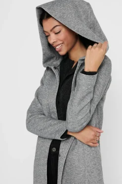 Only Abrigo midi de pa&ntilde;o^Mujer Abrigos