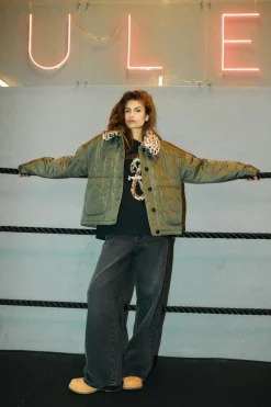 Noisy May abrigo quilted animal print^Mujer Abrigos