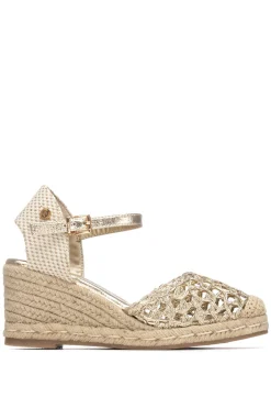 XTI Alpargata Cu&ntilde;a Trenzado Metalizado^Mujer Sandalias