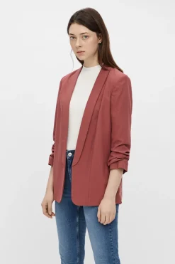 Pieces Americana manga 3/4 con detalle solapa y manga fruncida. Sin botones.^Mujer Chaquetas