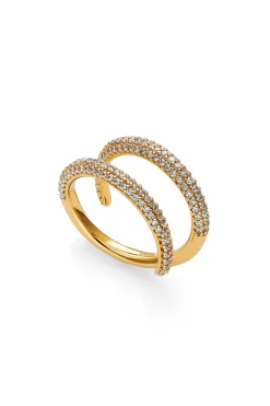 Singularu Anillo Doble Scarlett Ba&ntilde;o Oro^Mujer Bisutería