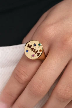 Singularu Anillo Mam&aacute; Ba&ntilde;o Oro^Mujer Bisutería