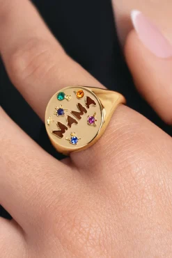 Singularu Anillo Mam&aacute; Ba&ntilde;o Oro^Mujer Bisutería