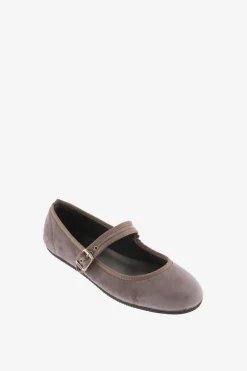 Victoria Kids Bailarinas de ni&ntilde;a de terciopelo con ribete al tono y cierre de hebilla^Niños Zapatos