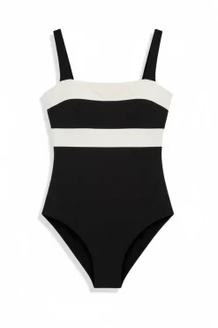Women'secret Ba&ntilde;ador bandeau moldeador color block B&W^Mujer Baño