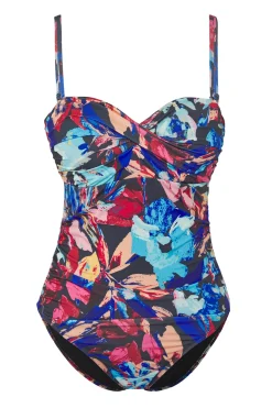 Trendyol Ba&ntilde;ador escote fruncido tropical^Mujer Baño