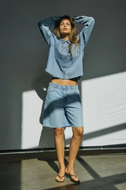 Noisy May Bermuda vaquera con detalle de rotos^Mujer Pantalones