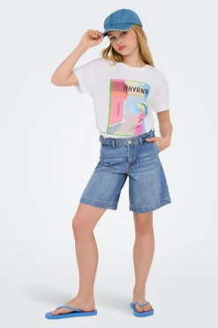 Only Girls Bermuda vaquera larga^Niños Pantalones