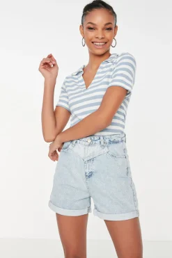 Trendyol Bermudas estilo mom^Mujer Pantalones