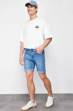 Trendyol Bermudas vaqueras ajustadas^Hombre Bermudas|Pantalones