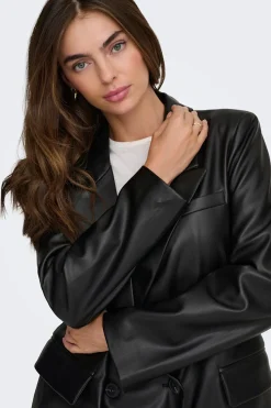 Only Blazer cruzada de piel vegana^Mujer Chaquetas