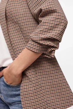 Pieces Blazer estampada floral con manga tres cuartos^Mujer Chaquetas